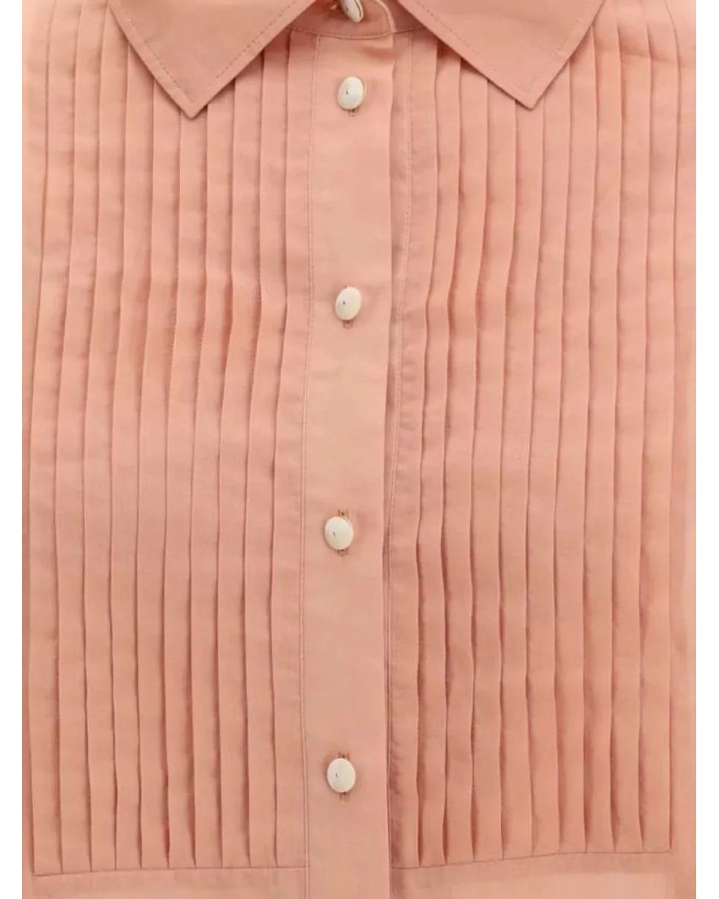 Golden Goose Deluxe Brand Pink Cotton Oversized Pleated Shirt