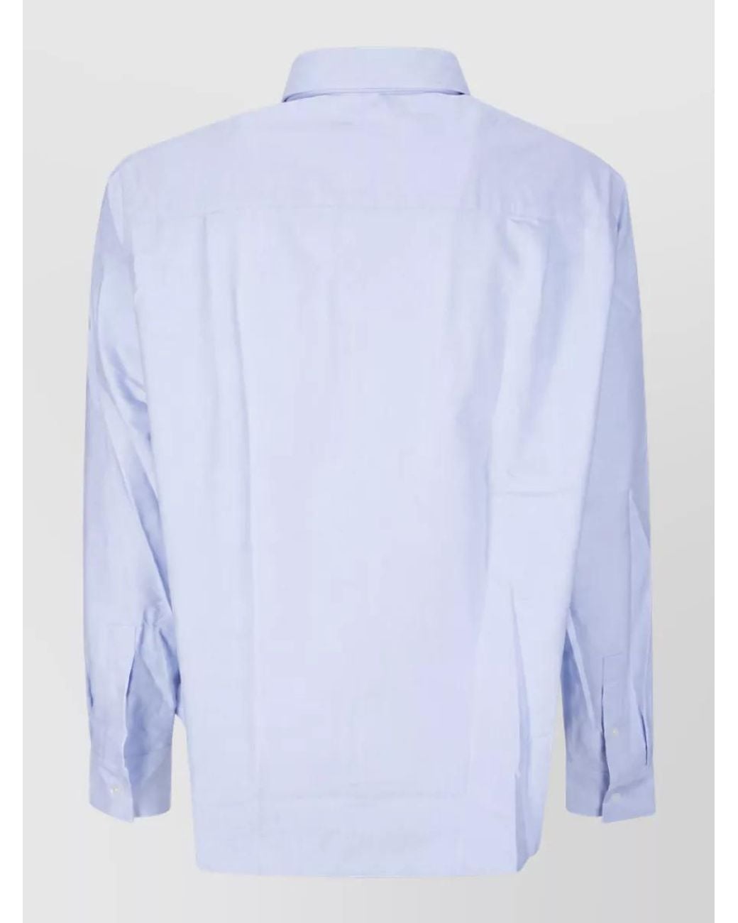 Maison Kitsuné Blue Cotton Long-Sleeve Regular-Fit Shirt for men