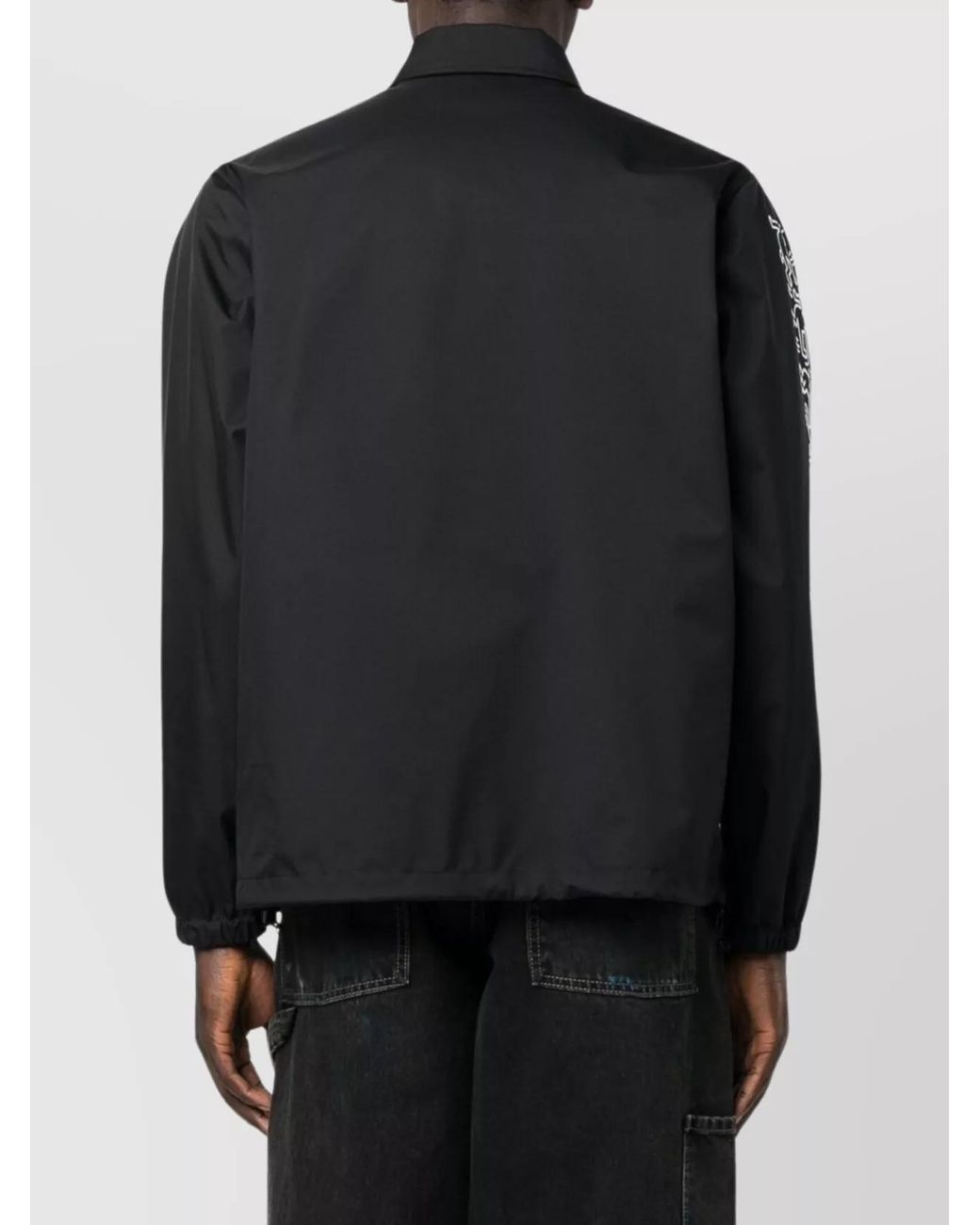 Junya Watanabe Black Nylon Graphic-Print Shirt Jacket for men