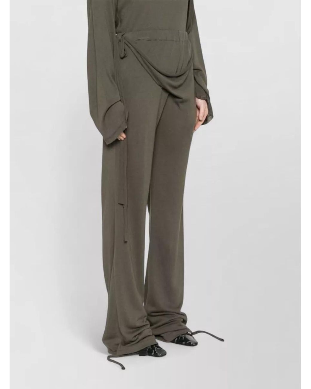 OTTOLINGER Gray Linen Blend Wrap Wide-Leg Trousers
