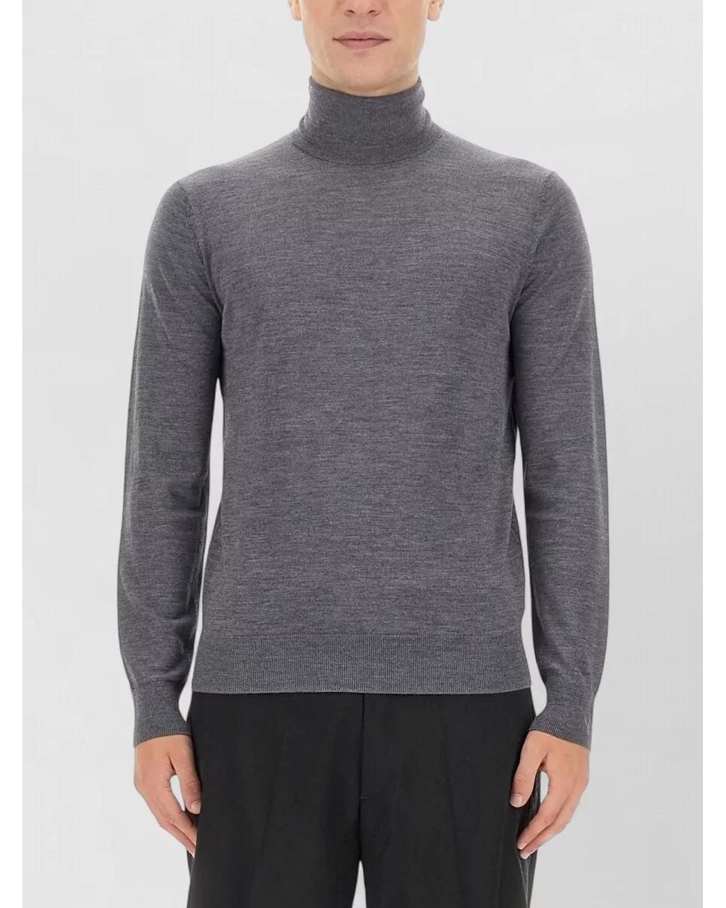 Ballantyne Gray Wool Regular-Fit Turtleneck T-Shirt for men