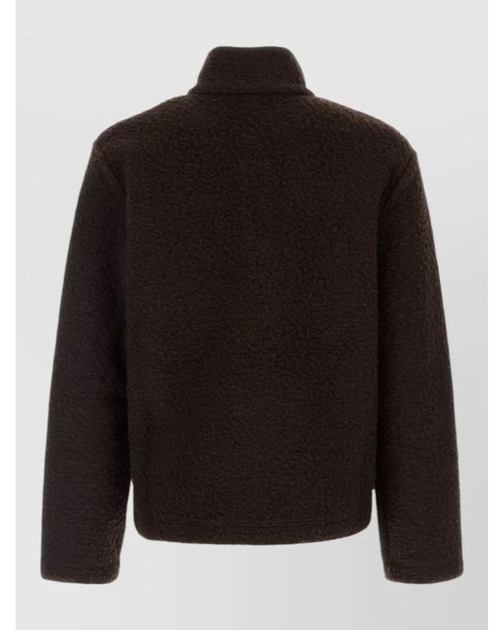 Moncler Black Stand Collar Button-Up Jacket for men