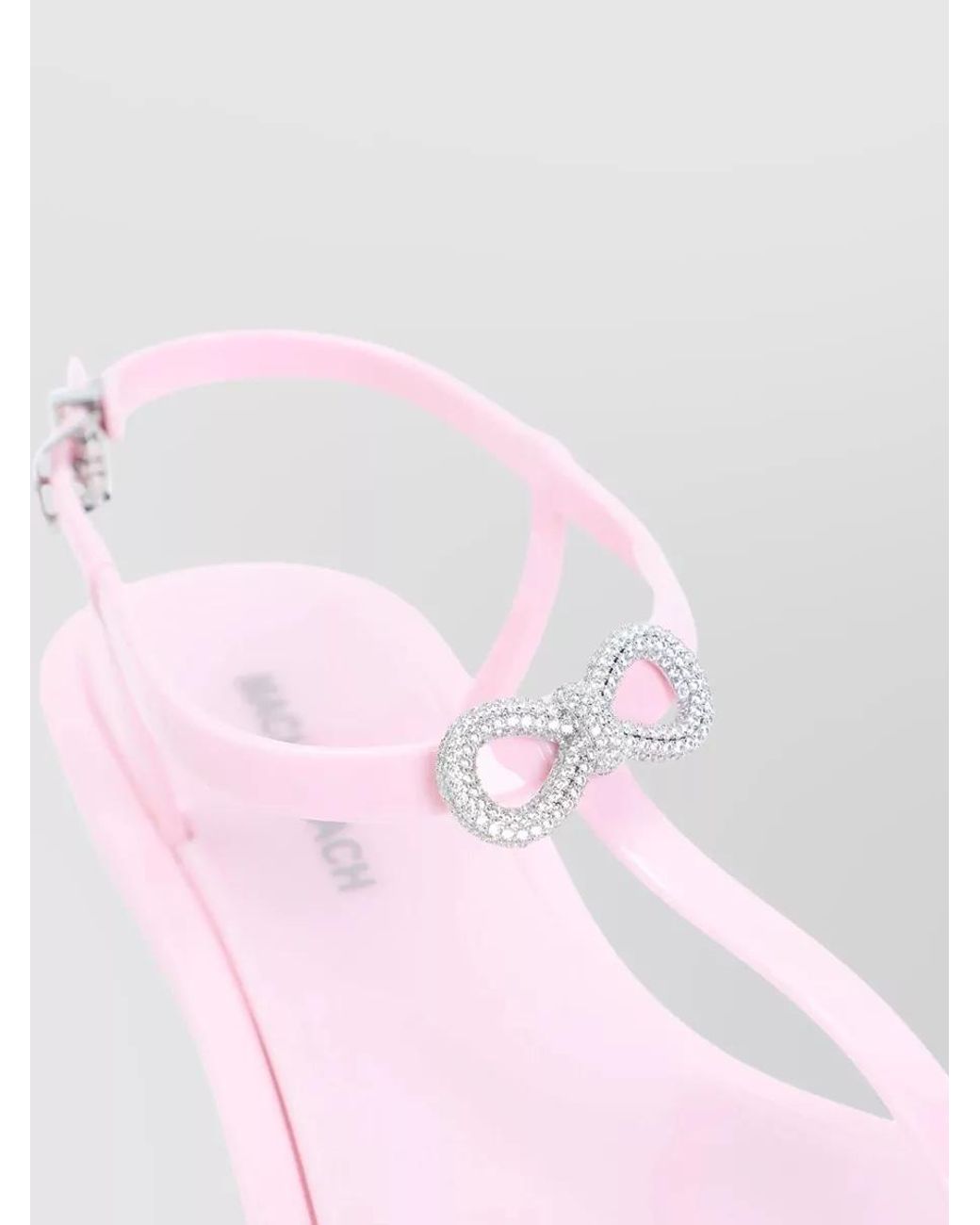 Mach & Mach Pink Crystal-Embellished Thong Sandals