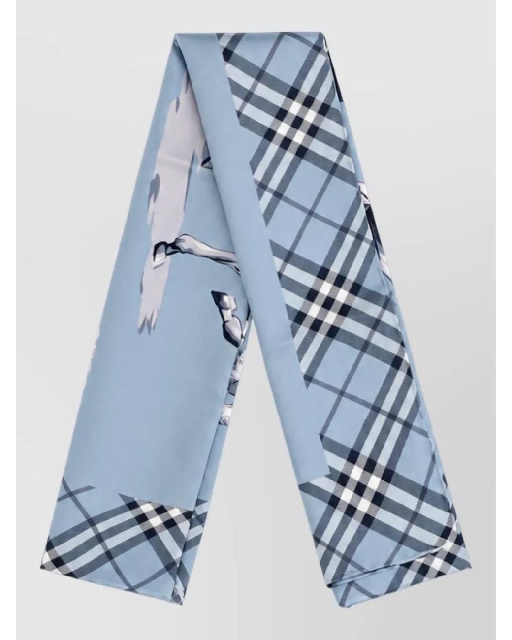 Burberry Blue Silk Printed Scarf for men