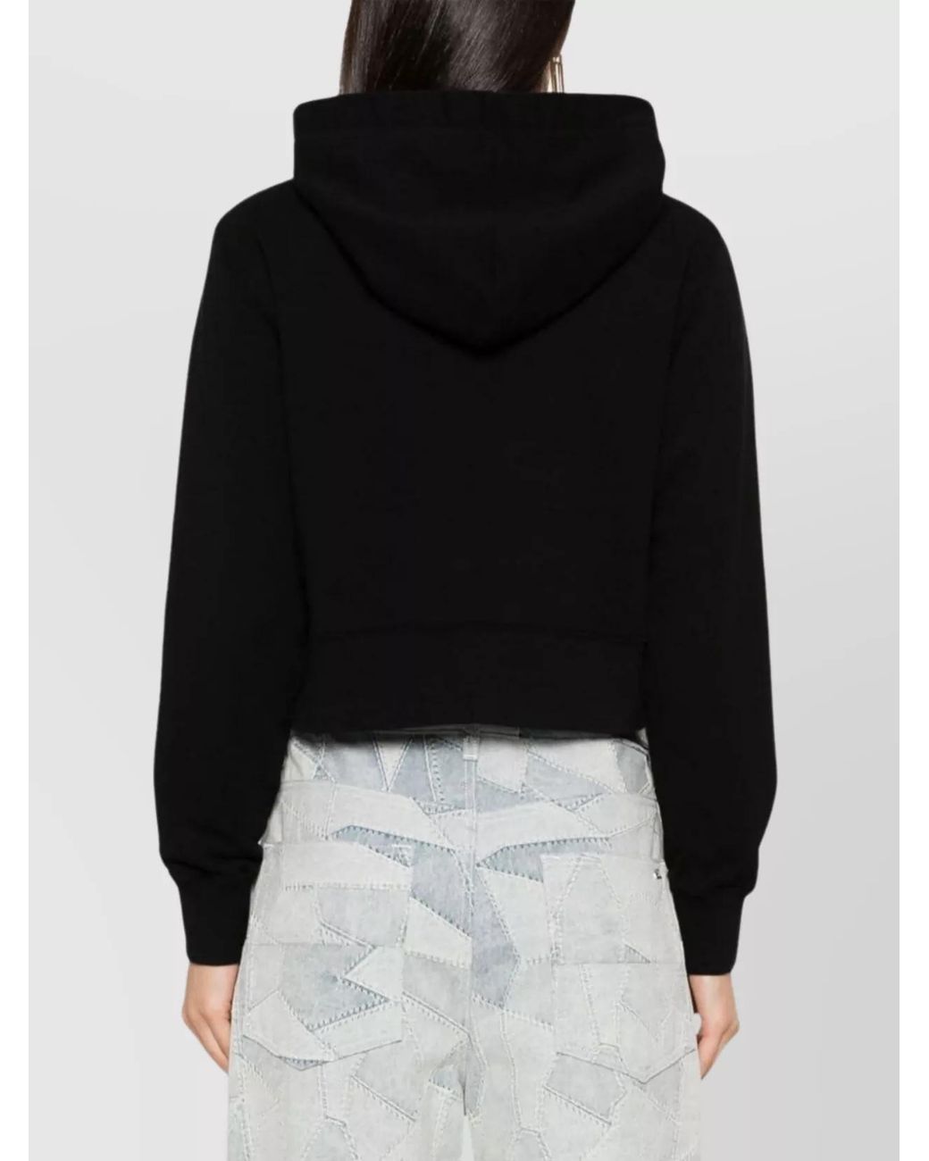 Palm Angels Black Organic Cotton Cropped Hoodie
