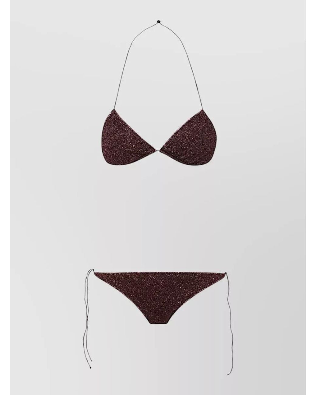 Oseree White Glitter Bikini