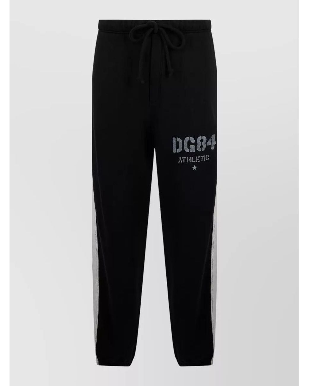 Dolce & Gabbana Black Cotton Logo-Print Track Pants for men