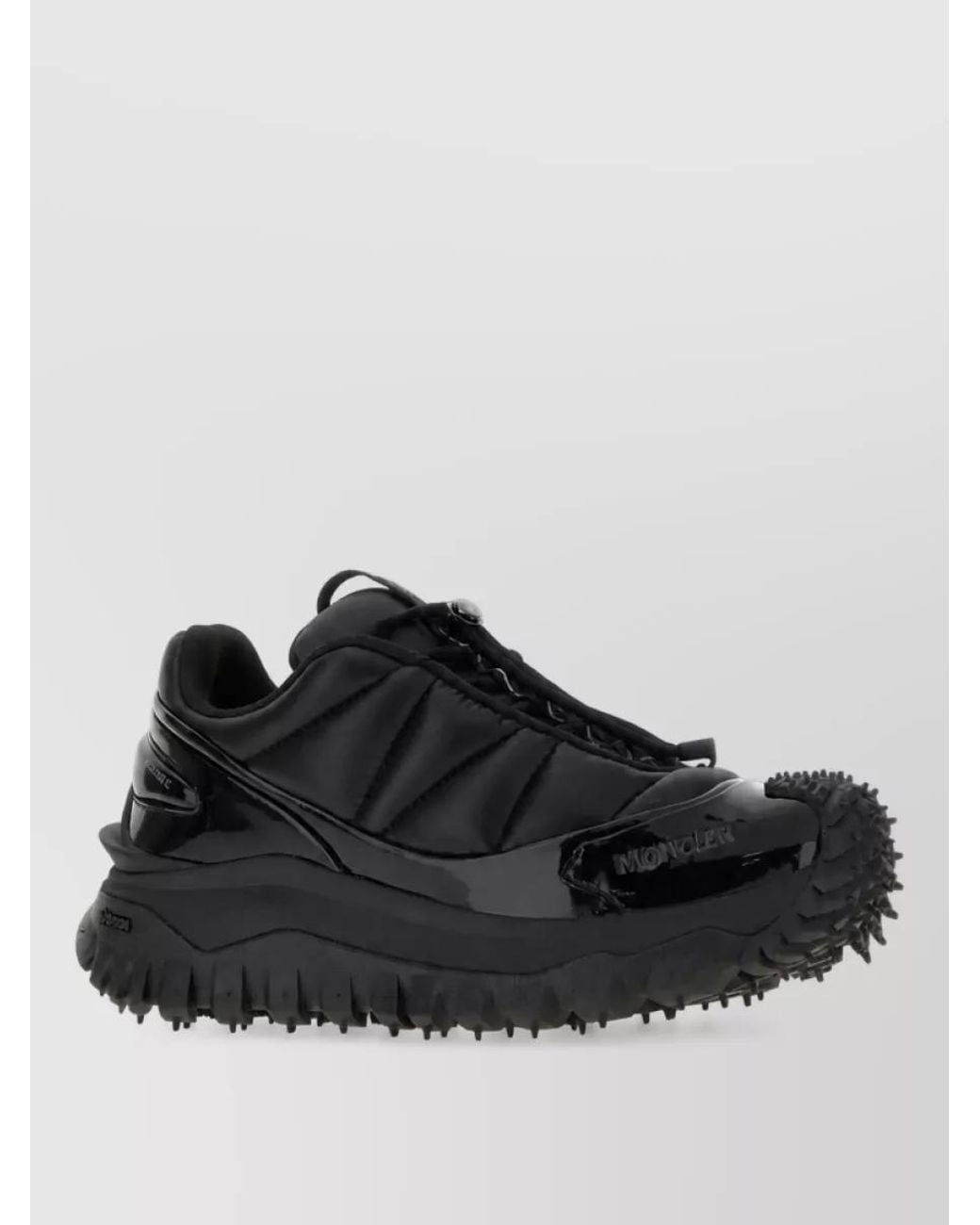 Moncler Black Leather Slip-On Sneakers