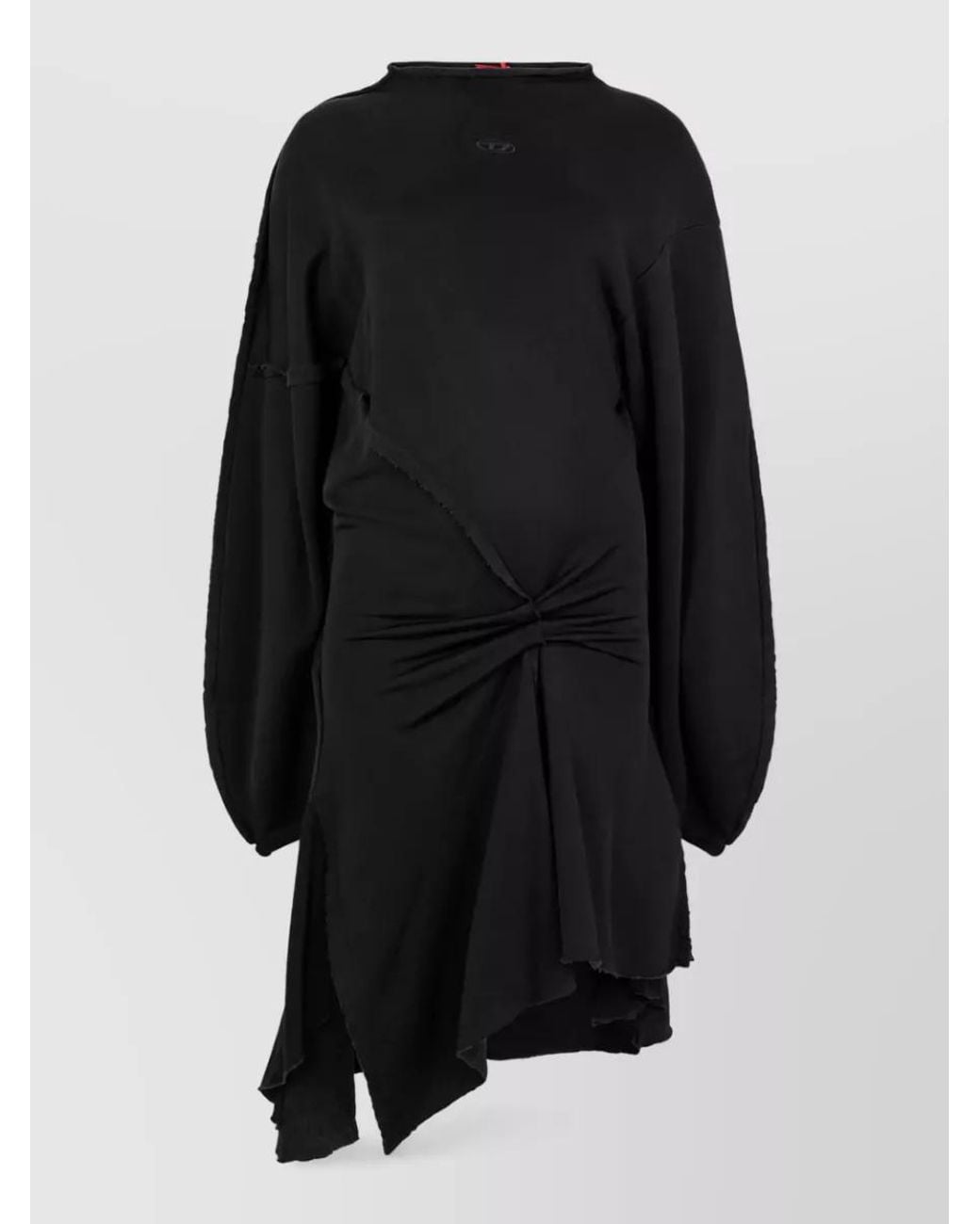 DIESEL Black Asymmetric Long-Sleeve Dress