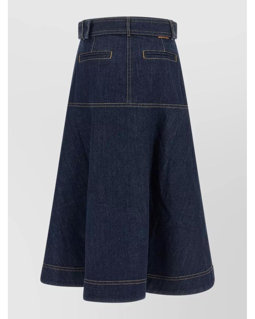 Zimmermann Blue Denim High-Rise A-Line Midi Skirt