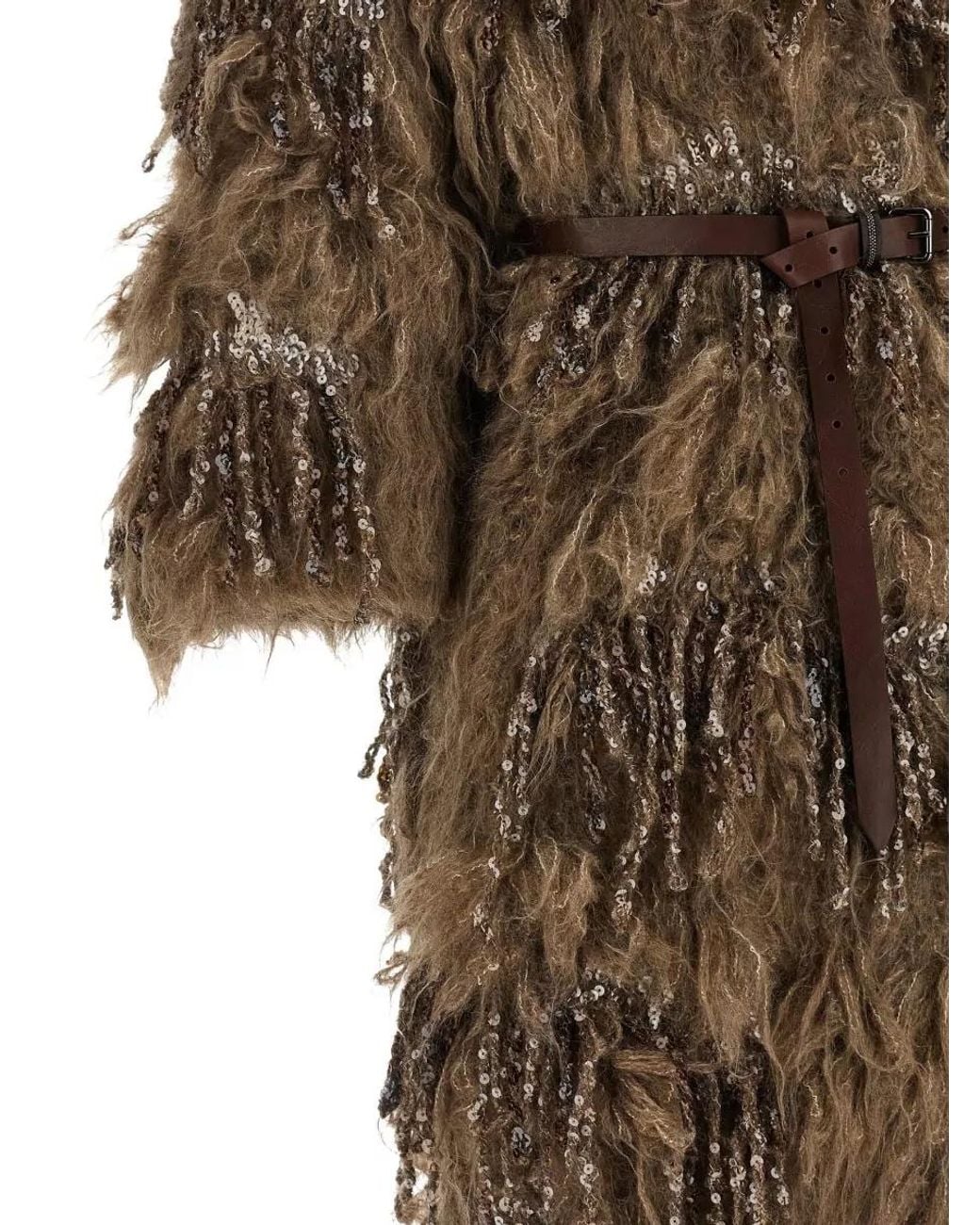 Brunello Cucinelli Natural Mohair Wool Long Cardigan