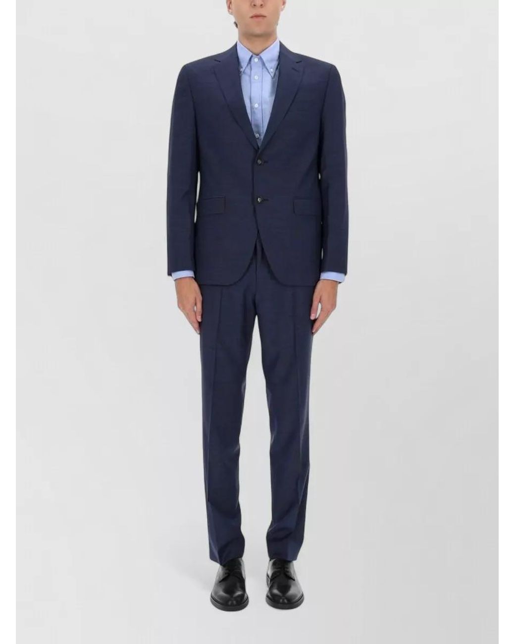 Boss Blue Virgin Wool Regular-Fit Single-Breasted Suit for men