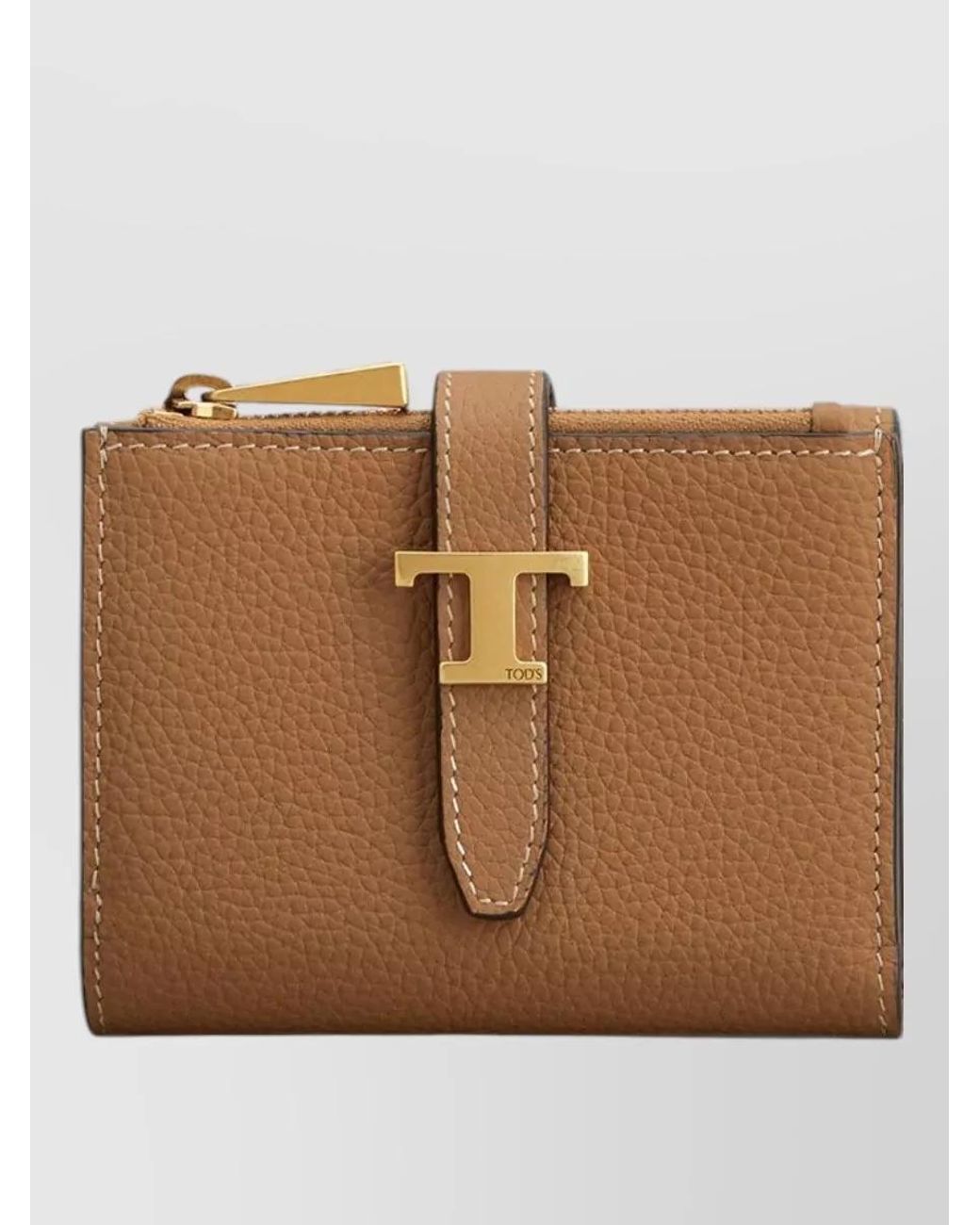 Tod's Brown Leather Tri Fold Wallet