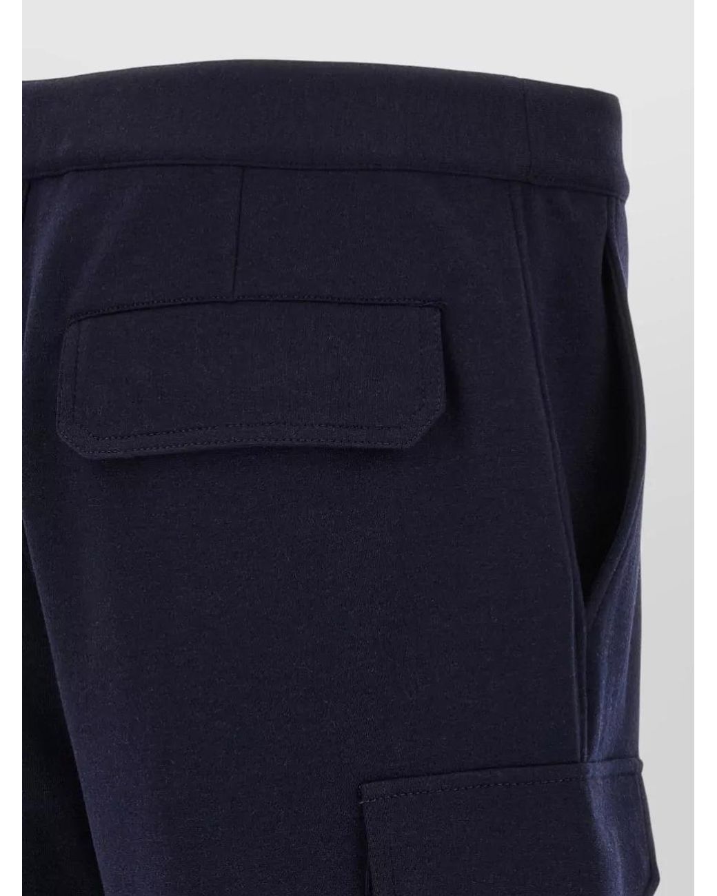 Brunello Cucinelli Blue Cotton Cashmere Cargo Shorts for men