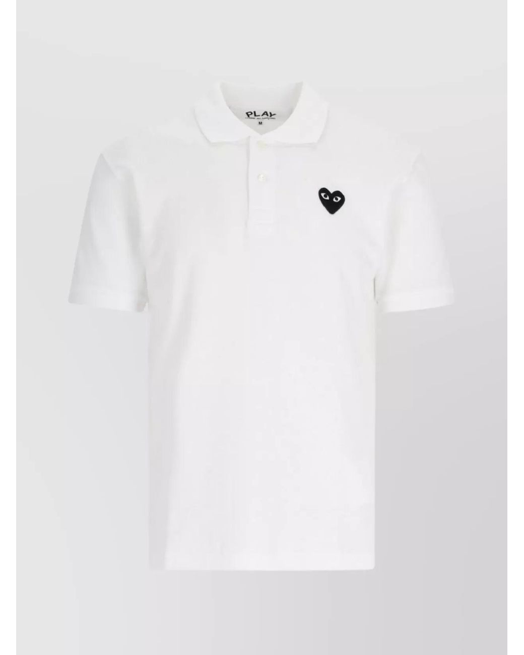 COMME DES GARÇONS PLAY White Short Sleeves Polo Collar Top