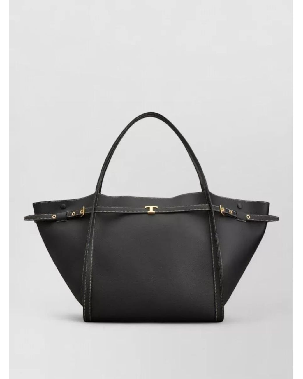 Tod's Black T Timeless Medium Leather Tote Bag