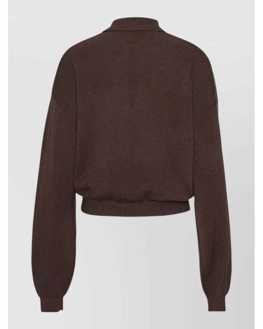 ROTATE BIRGER CHRISTENSEN Brown Cropped Polo Jumper