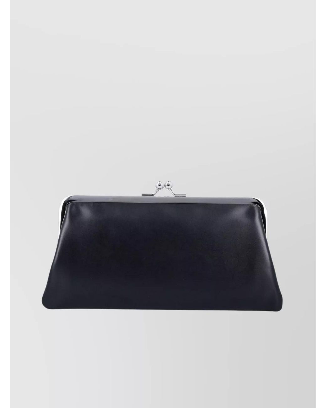 Comme des Garçons Blue Leather Kiss Clasp Purse
