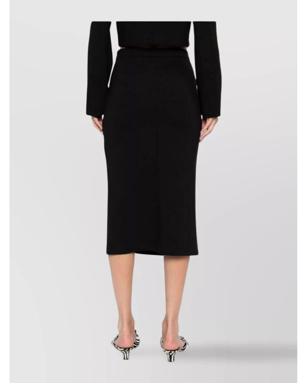 Pinko Black Side Split Knee-Length Pencil Skirt