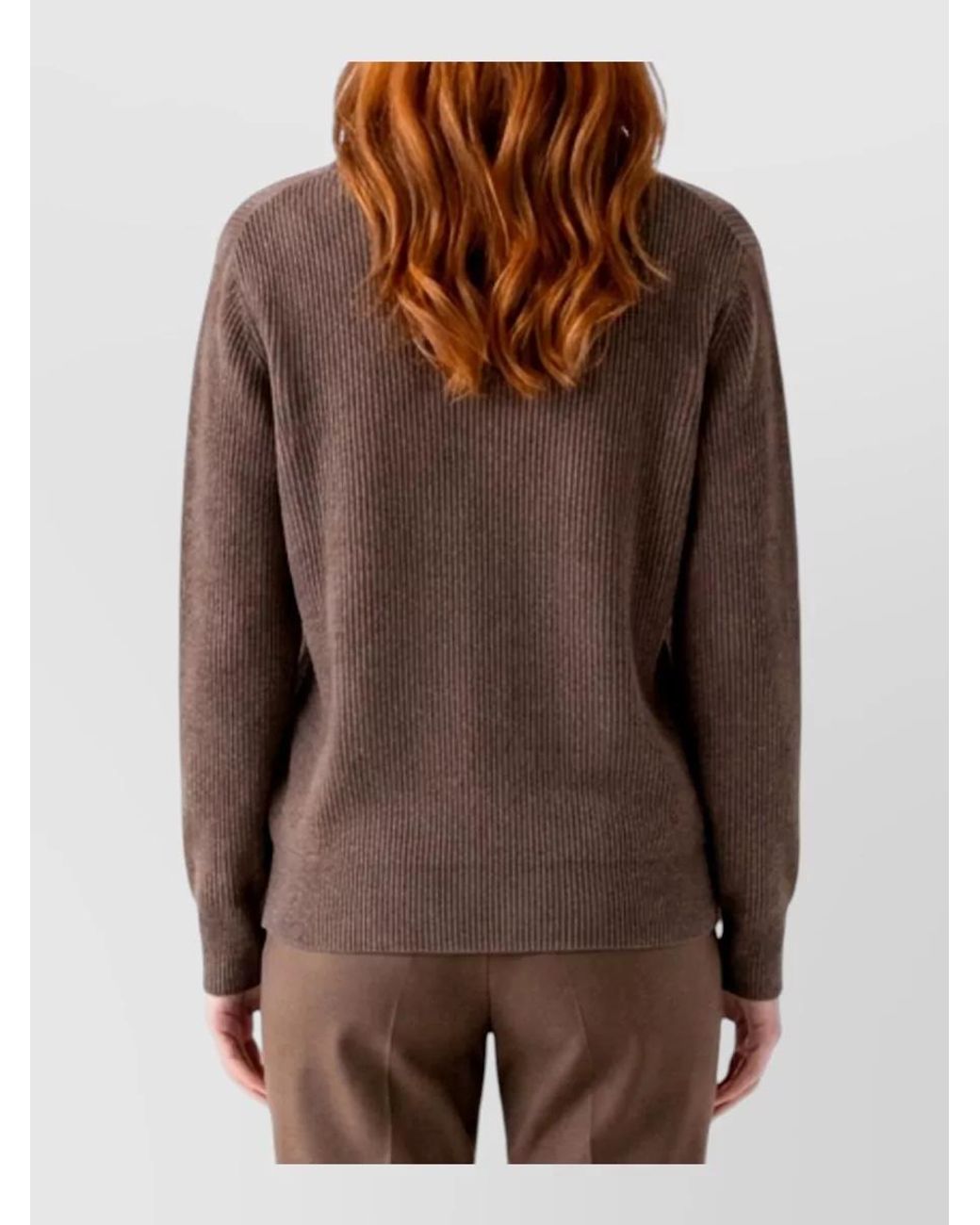 The Row White Cashmere V-Neck Oversized Sweatshirt
