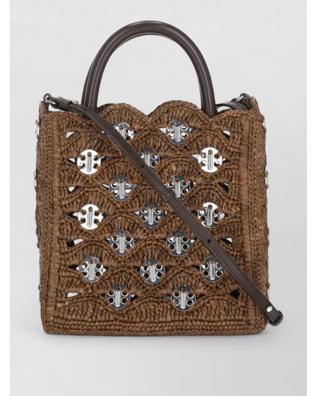 Rabanne Brown Na Raffia Tote Bag