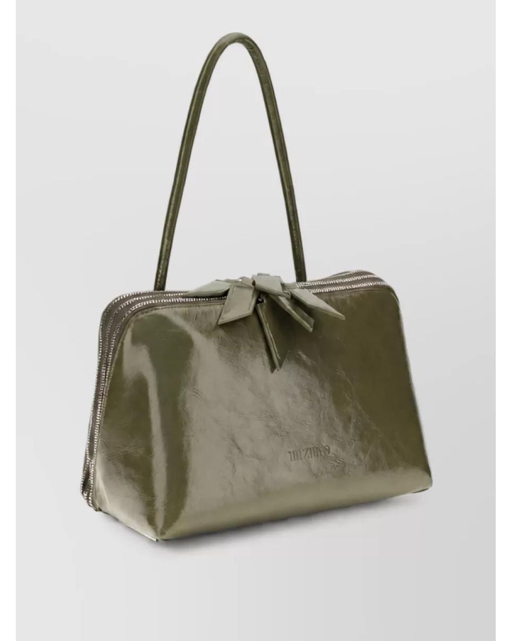 The Attico Green Calf Leather Clutch Bag