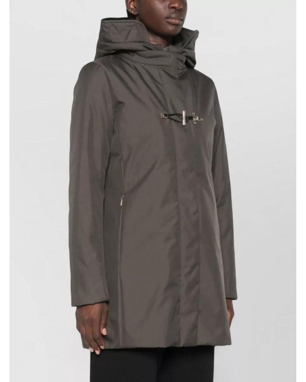 Fay Gray Quilted Hooded Midi Parka Coat
