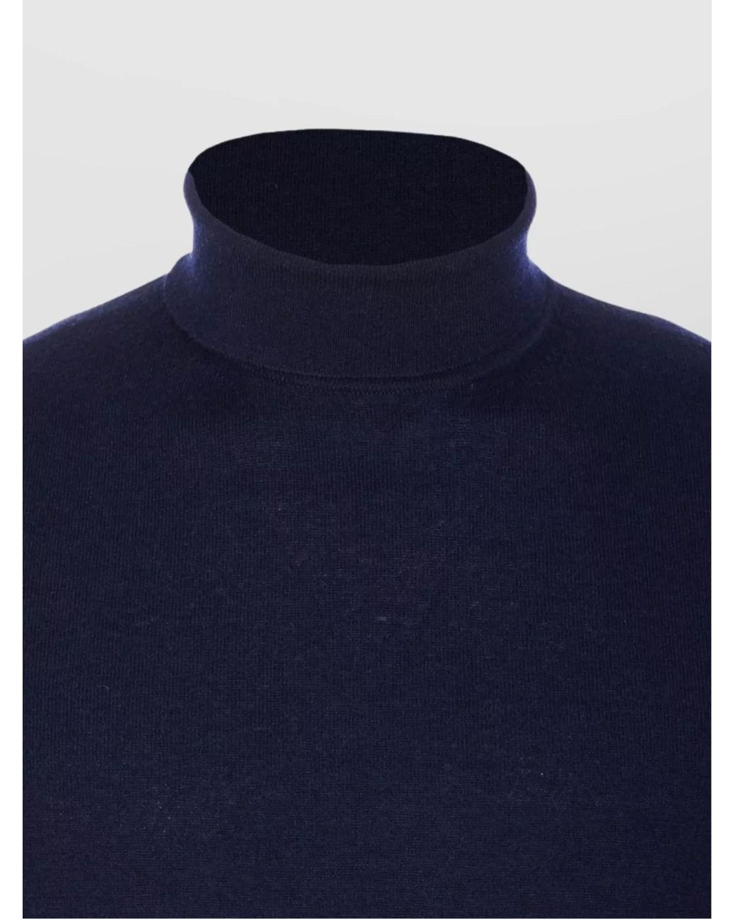 Gucci Blue Cashmere Fine-Knit Turtleneck Sweater for men