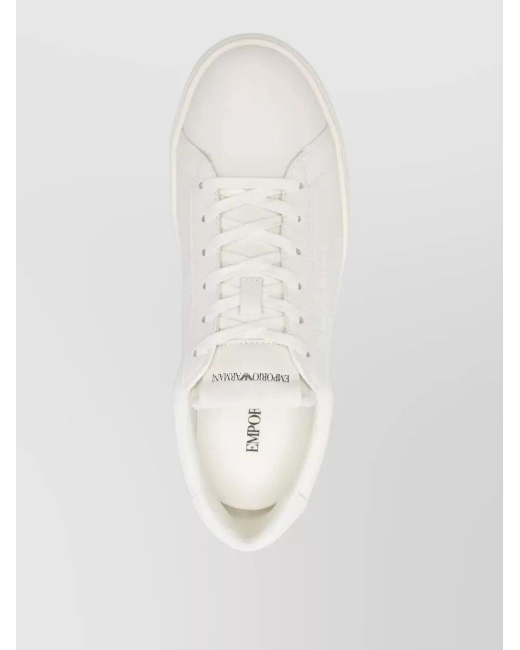 Emporio Armani Natural Leather Low-Top Sneakers for men