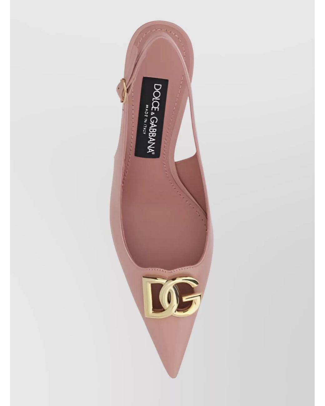 Dolce & Gabbana Pink Leather Logo Slingback Pumps