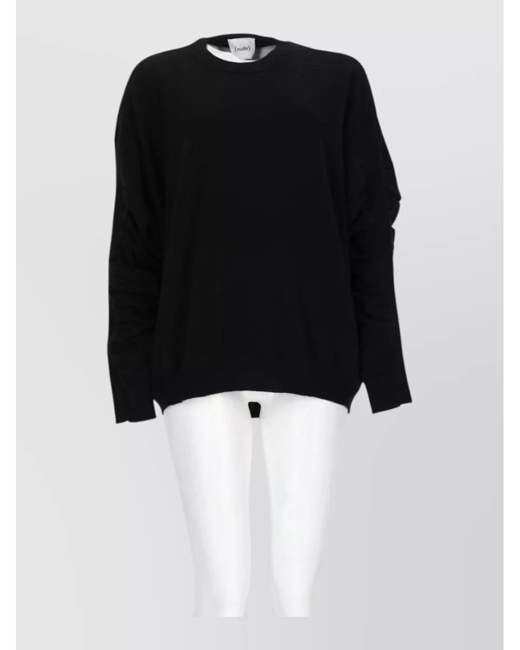 Nude Black Wool Crew Neck Sweatshirt
