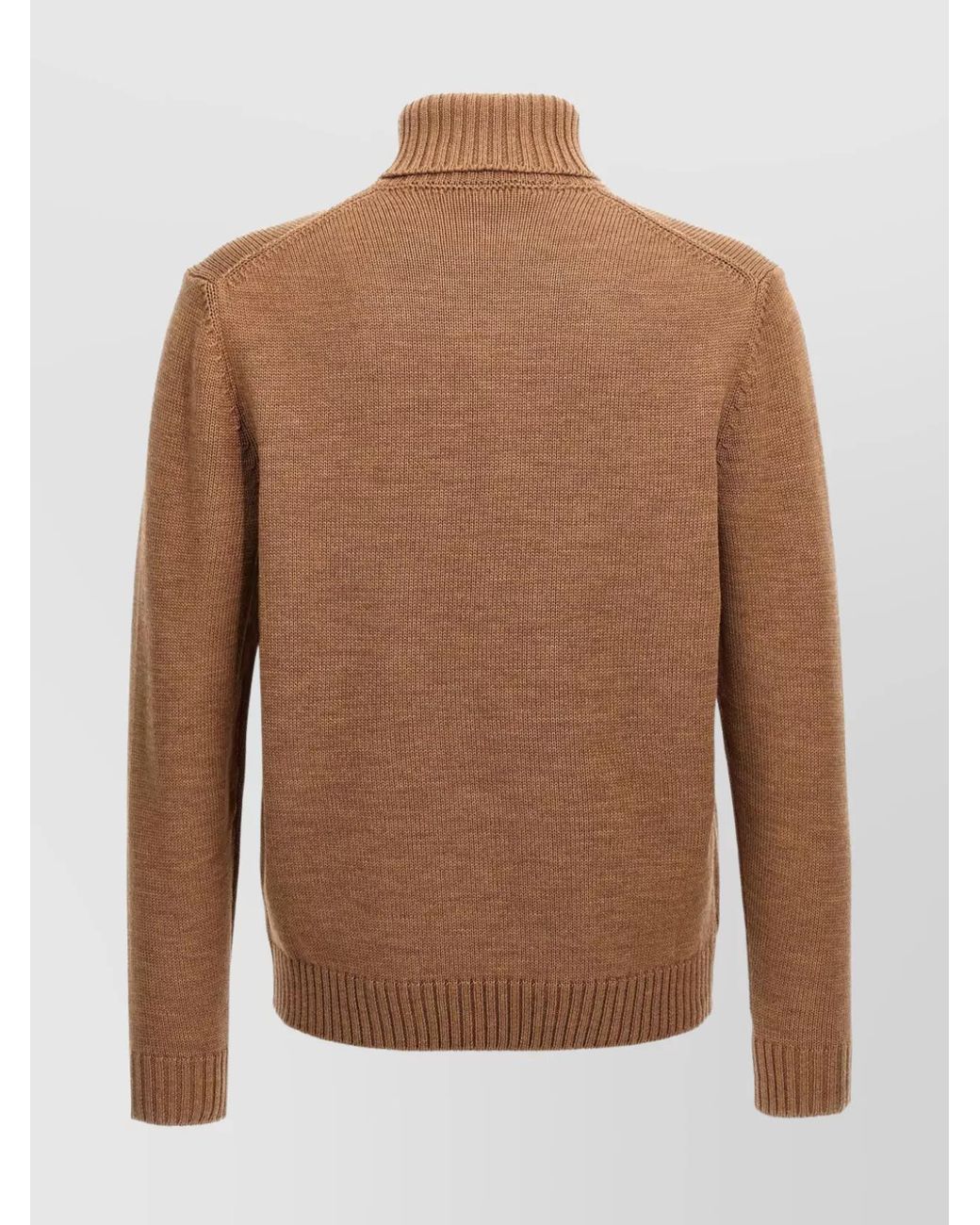 Zanone Brown Virgin Wool Turtleneck Jumper for men