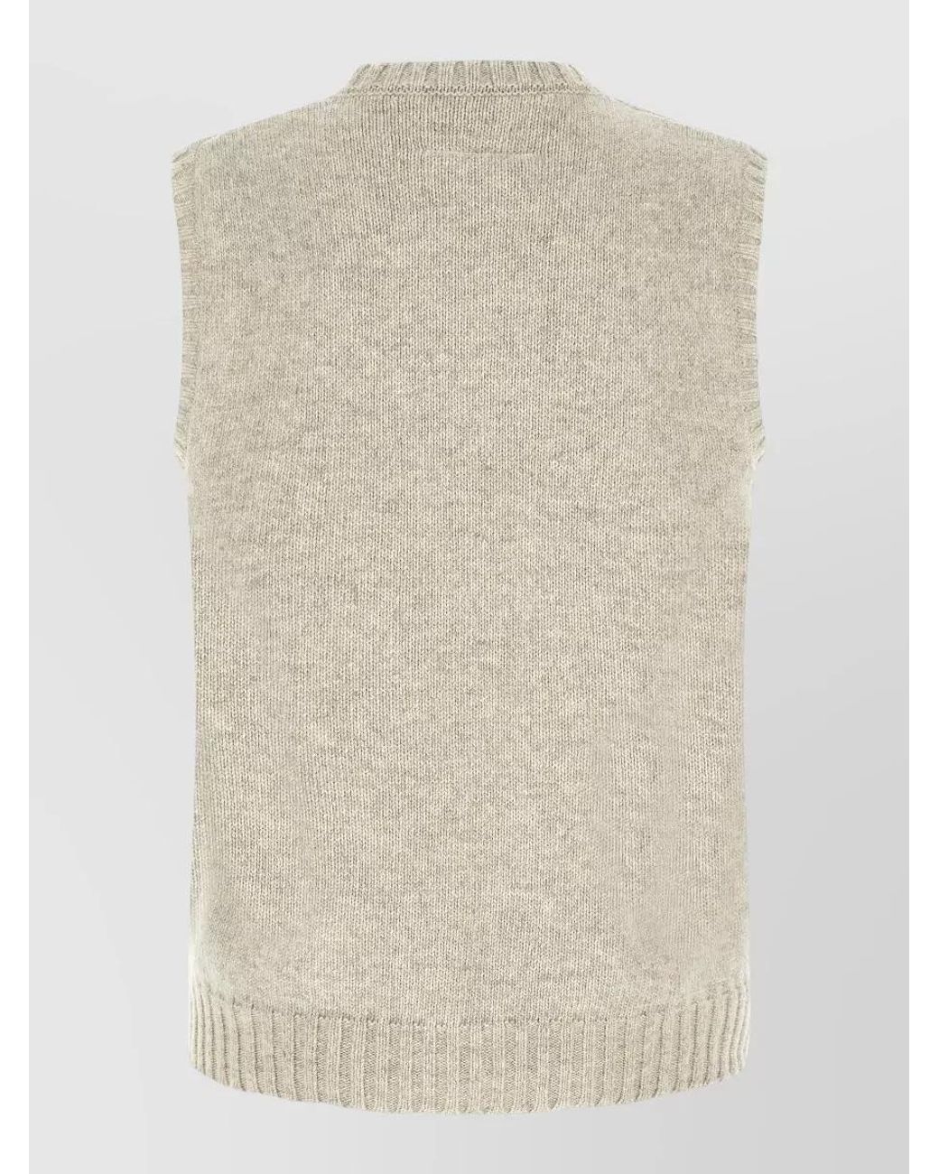 MM6 by Maison Margiela Natural Wool Logo-Print Sleeveless Jumper for men