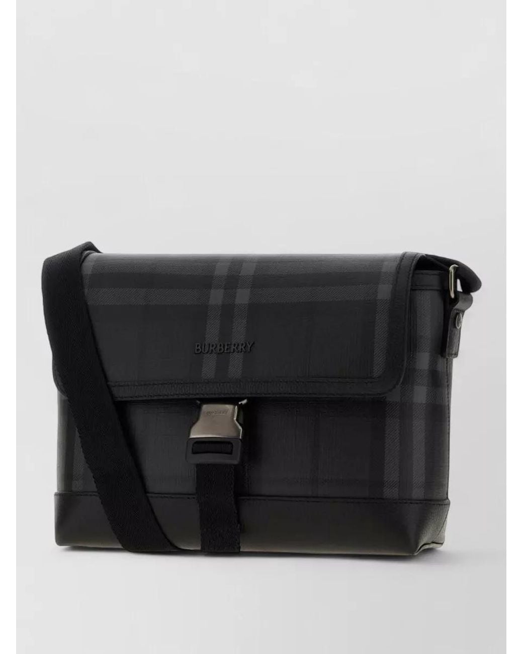 Burberry Black Printed Canvas Small Crossbody Bag for men