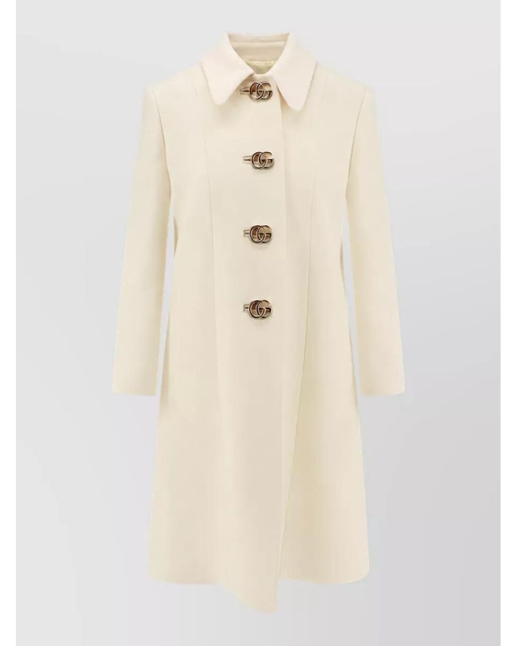Gucci Natural Wool Crepe Fitted Jacket