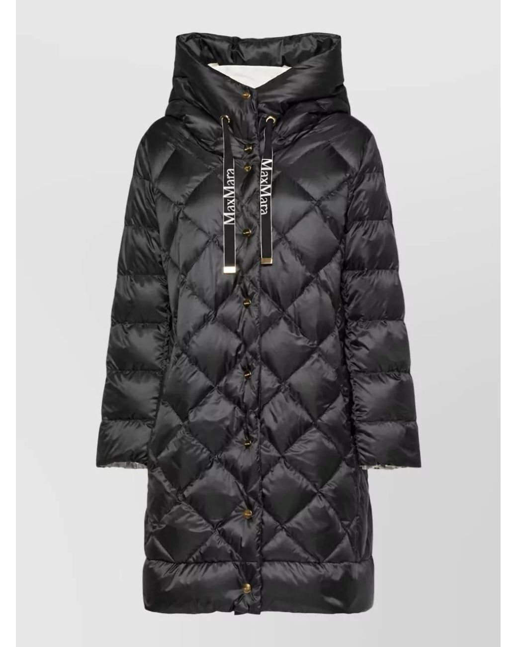 Max Mara Black Down Parka Coat