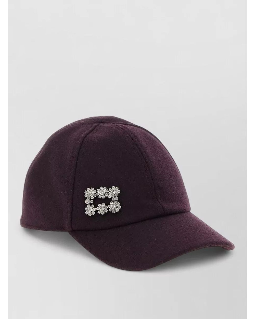 Roger Vivier Multicolor Wool Cashmere Crystal Embellished Baseball Cap