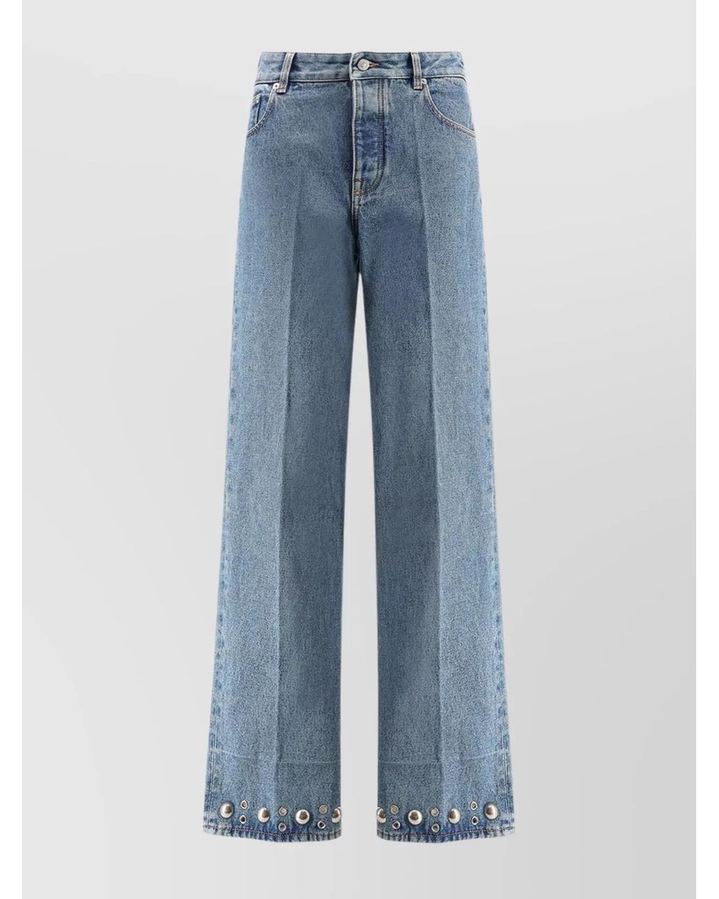 Valentino Blue High-Rise Wide-Leg Jeans for men