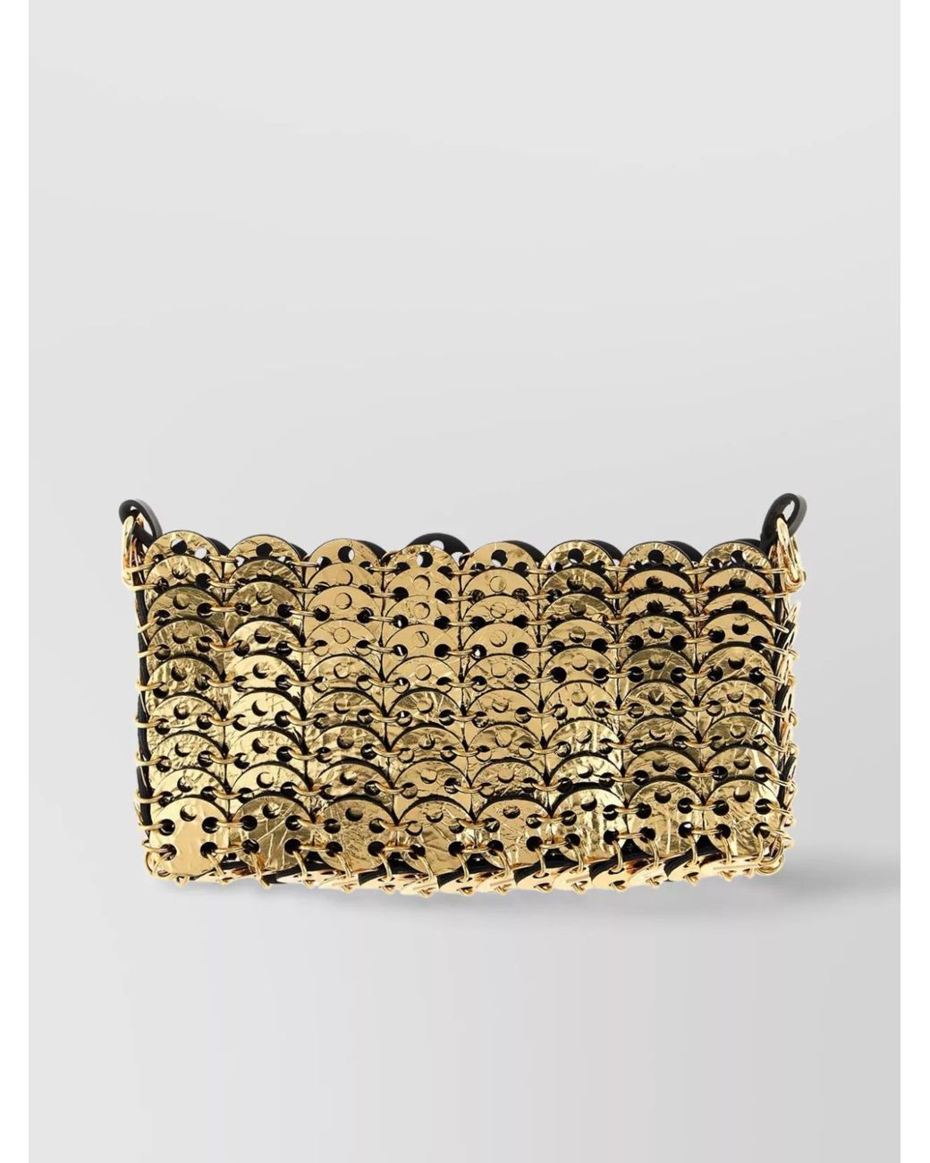 Rabanne Black 1969 Chain Mail Nano Leather Shoulder Bag