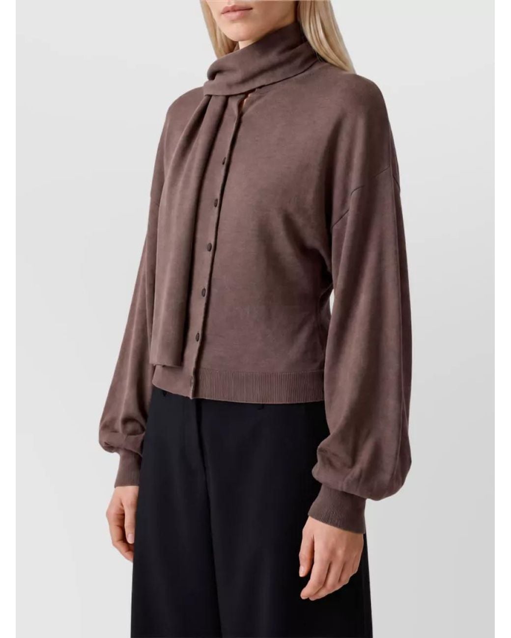 Jacquemus Brown Silk Fitted Cardigan