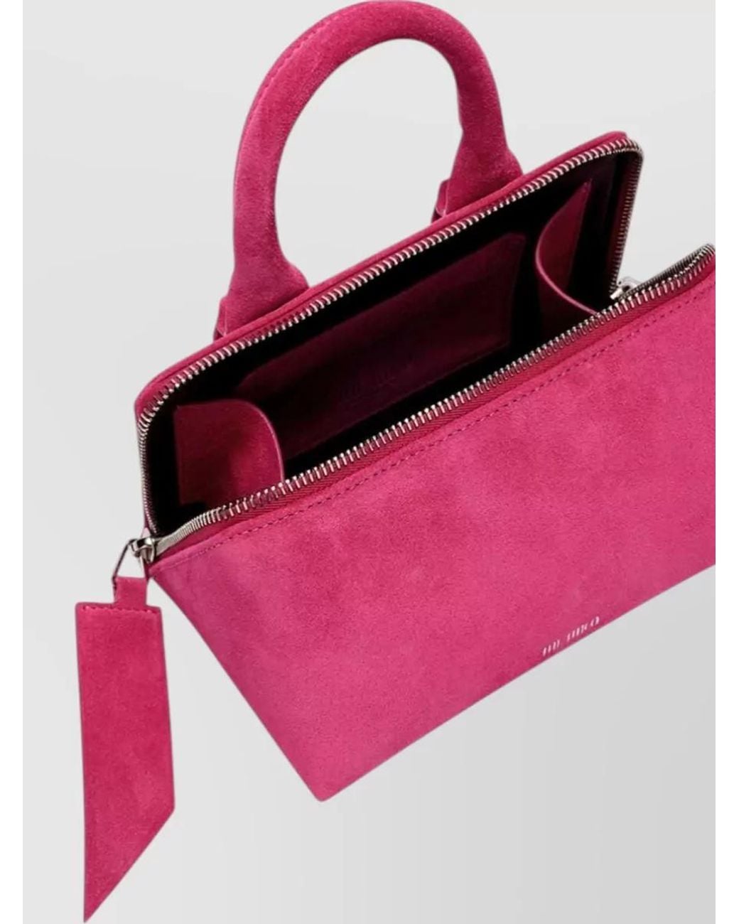 The Attico Pink Friday Mini Suede Top-Handle Bag
