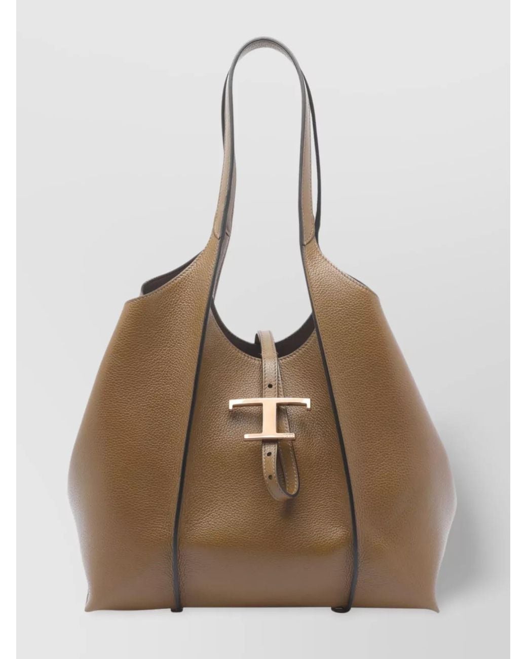 Tod's Brown T Timeless Small Leather Shoulder Bag