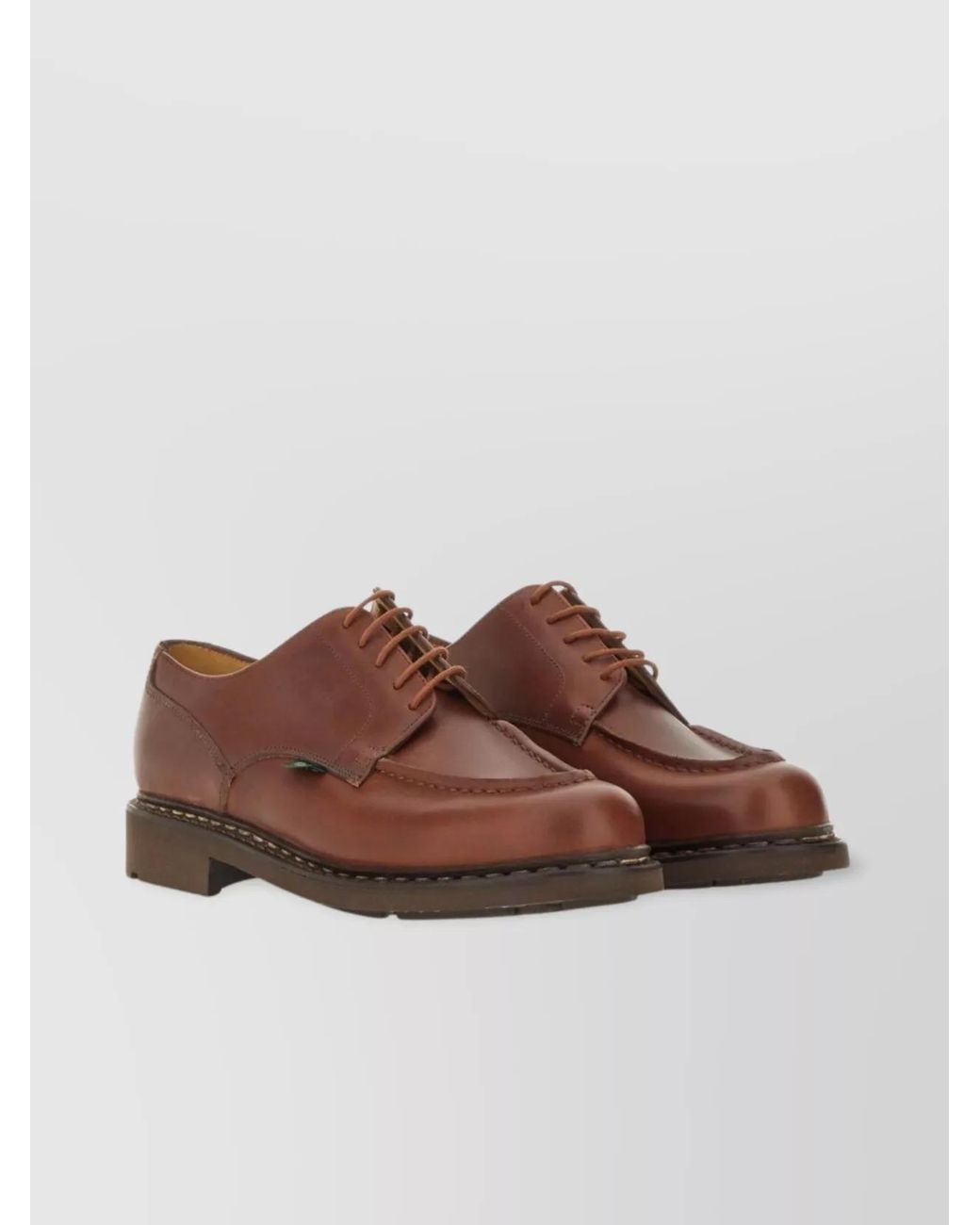 Paraboot Brown Leather Lace-Up Shoes for men