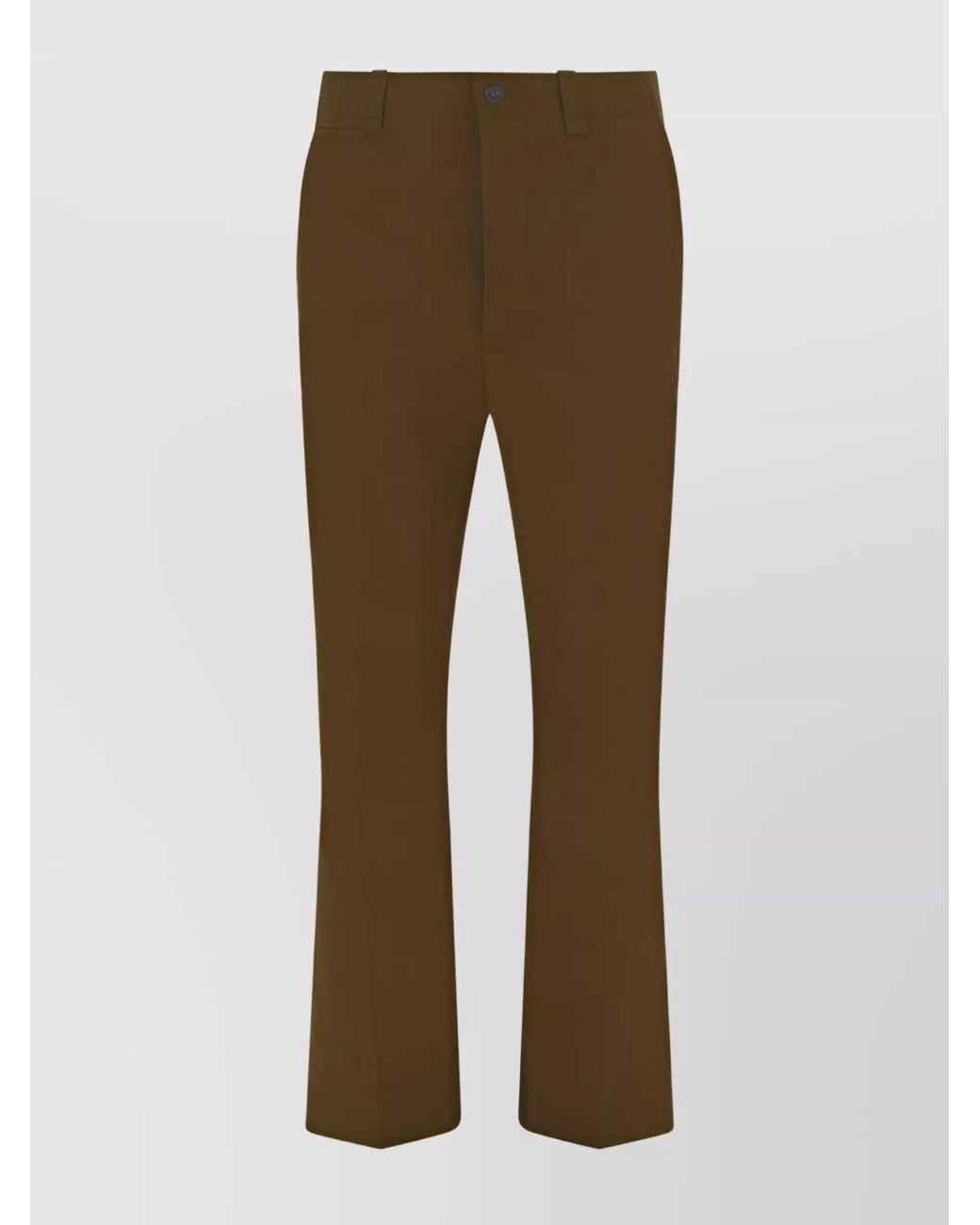 Saint Laurent Natural Cotton Straight-Leg Trousers