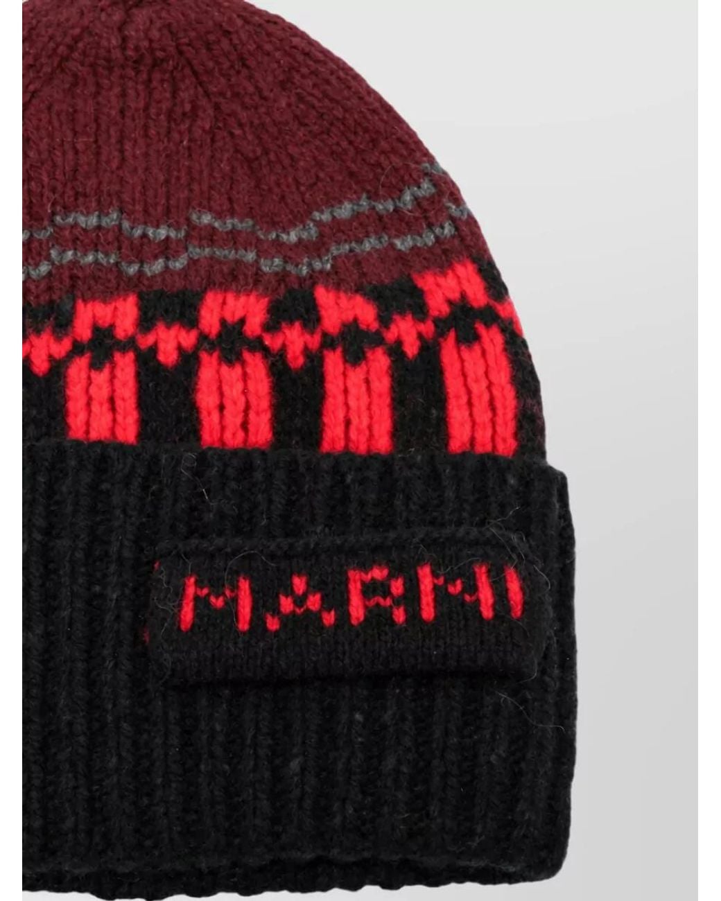 Marni Red Wool Beanie