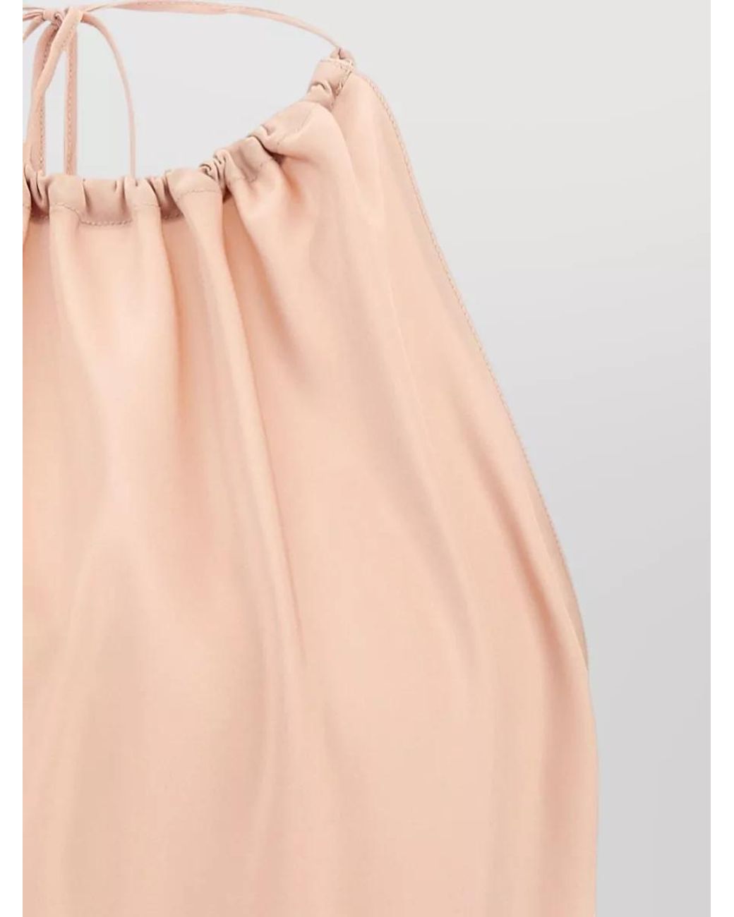 Pinko Pink Satin Gathered Halterneck Sleeveless Blouse