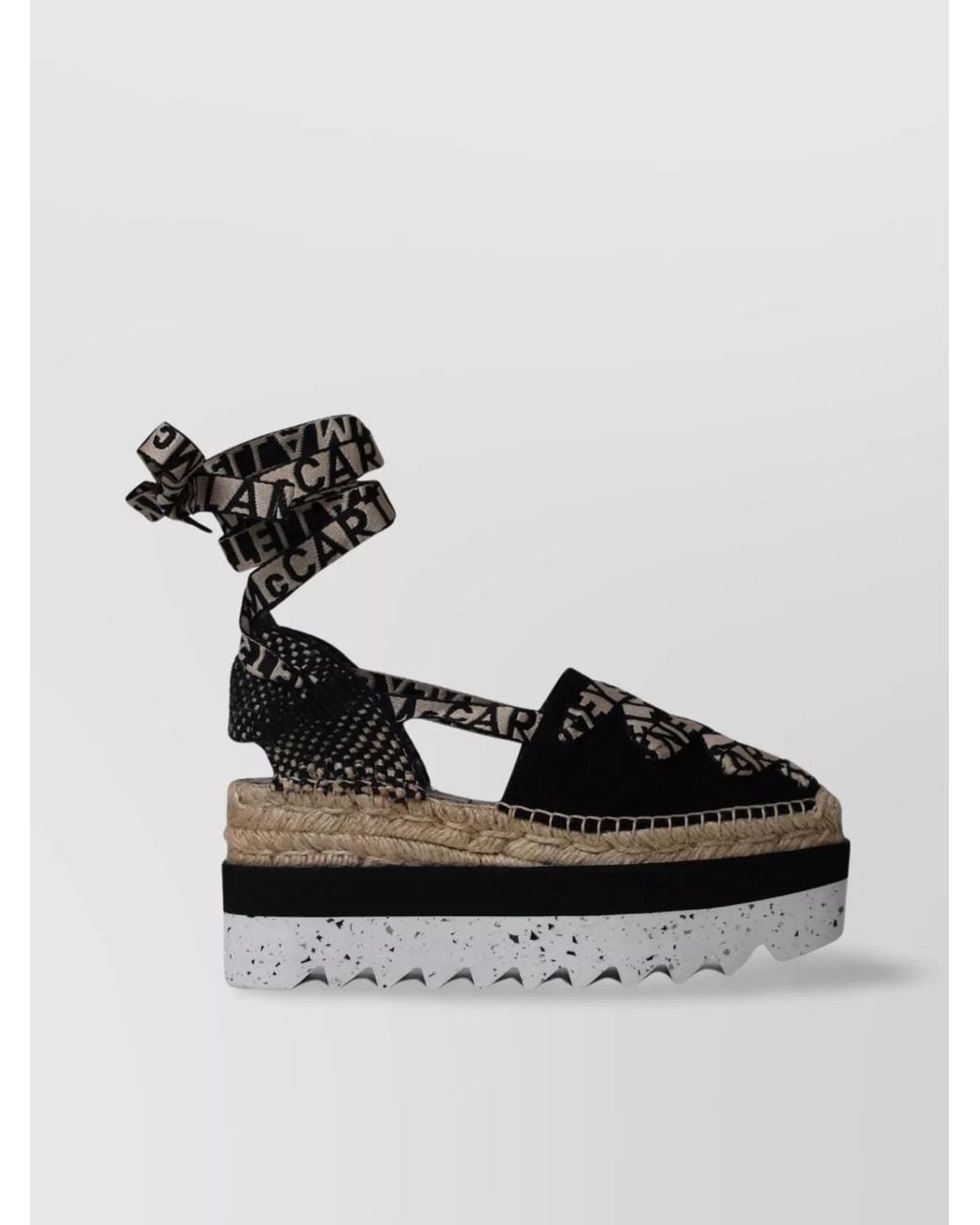 Stella McCartney Black Organic Cotton Gaia Platform Espadrilles