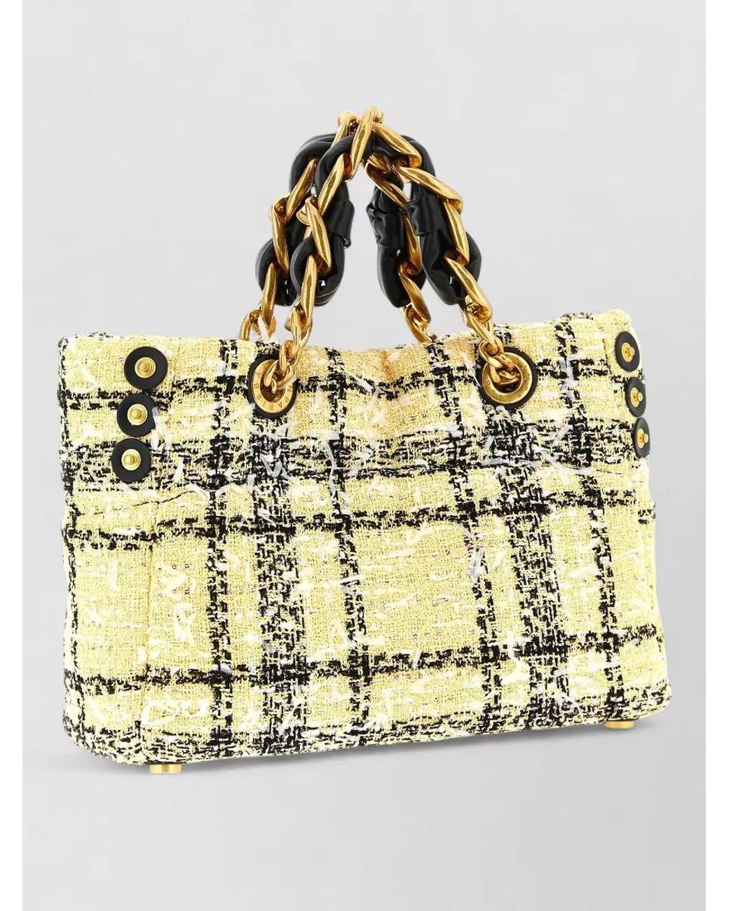 Balmain Metallic 1945 Small Tweed Tote Bag
