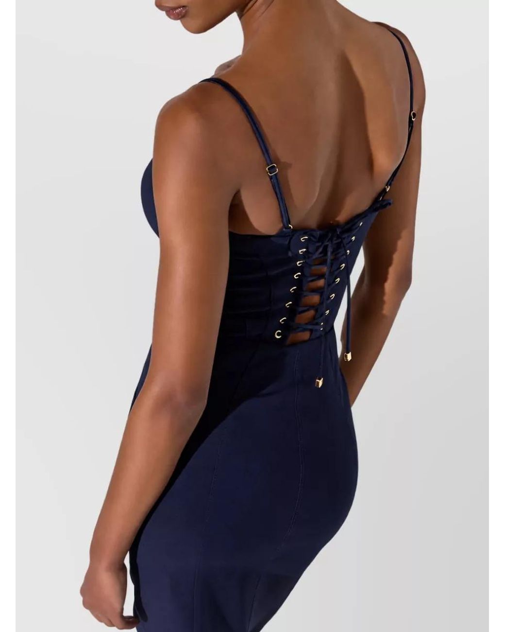 Elisabetta Franchi Blue Midi Dress