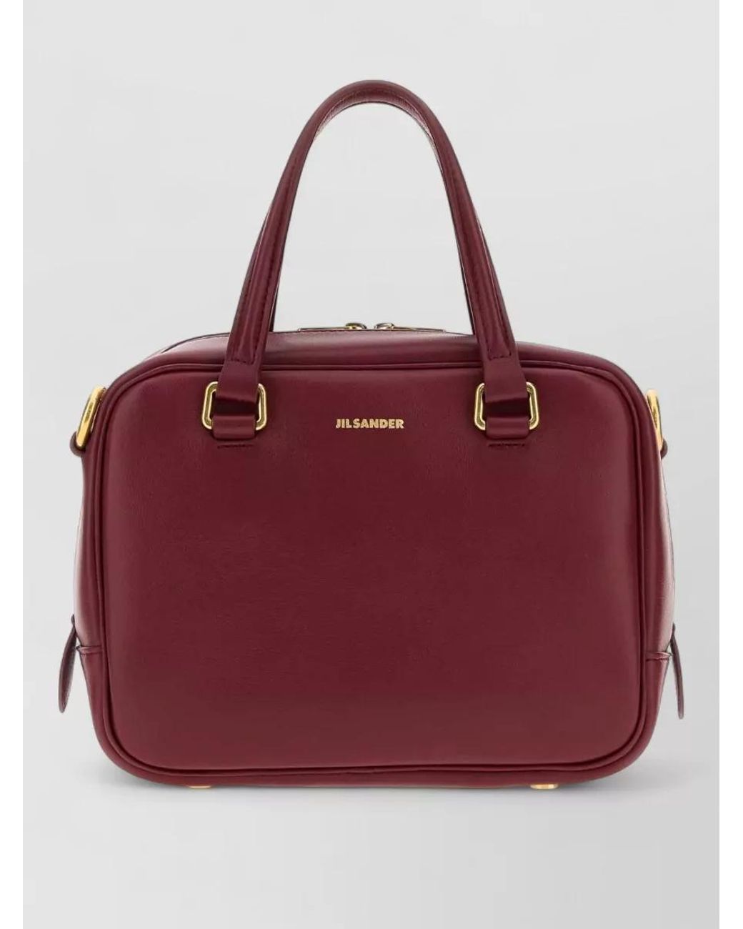 Jil Sander Red Small Leather Tote Bag